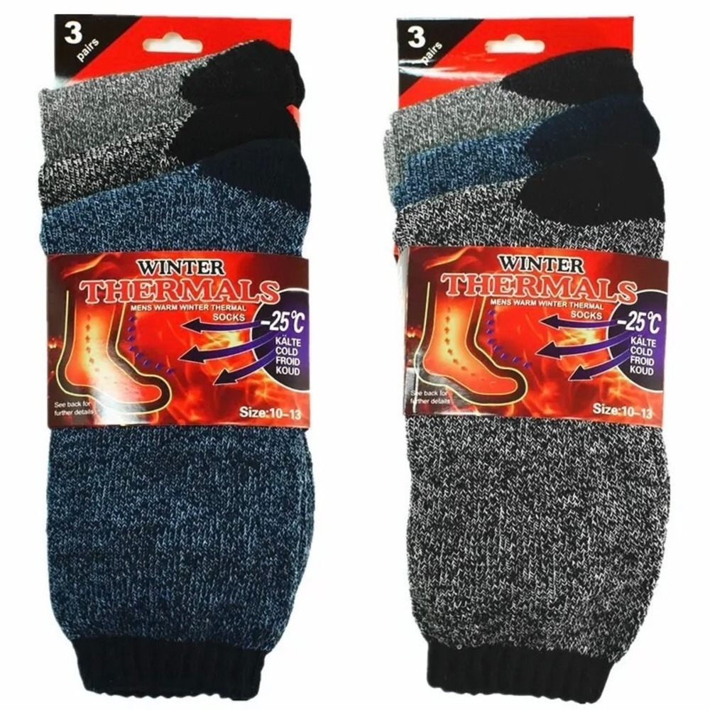 Winter Thermal -25*C Winter‎ Boot Socks 10-13 Warm 2.13 TOG Thick 3 Pack